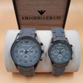Elegant Premium Tone Couple Watch Set – Matching Wristwatches for Him & Her